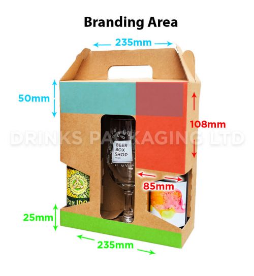 2 Bottle + Glass - Gift Box - 500ml  Glass Insert | Branding Area