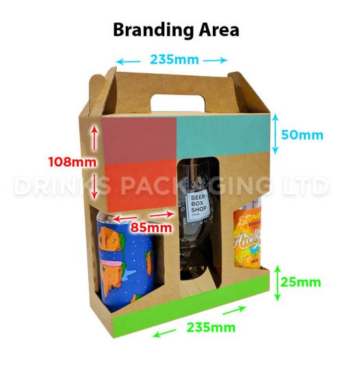 2 Can + Glass - Gift Box - 440ml / 500ml | Branding Area