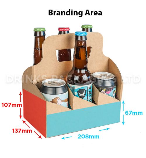 6 Bottle and Can - American style carrier - 330ml | Branding Area